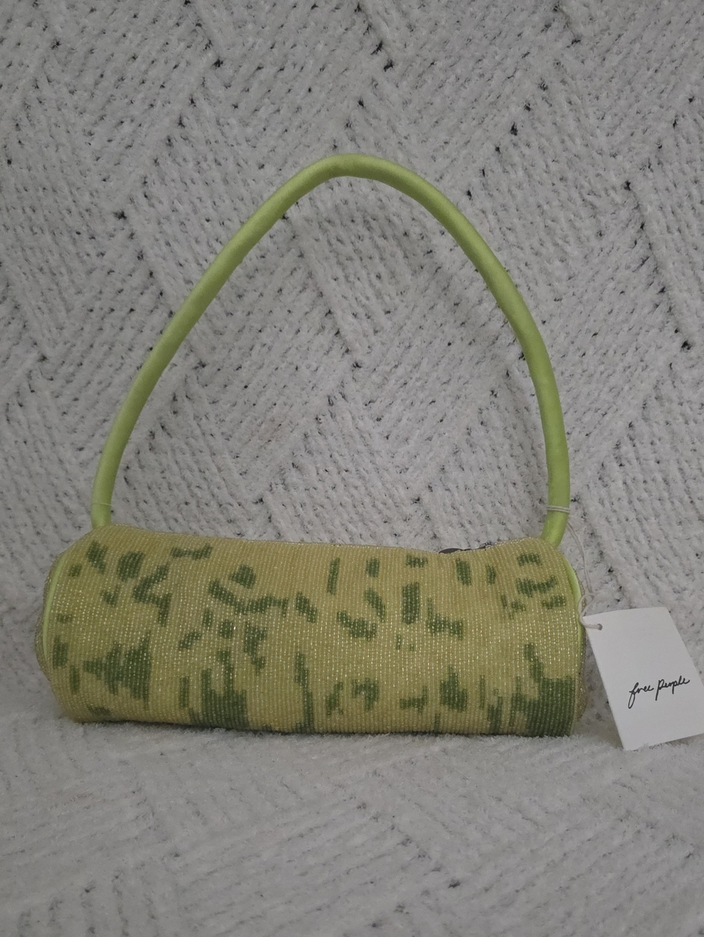 Lime Green Beaded Shoulder Bag